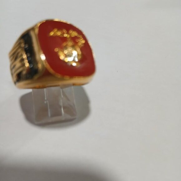 Marine Ring Red Military insignia Gold US Made NWT - Picture 6 of 9